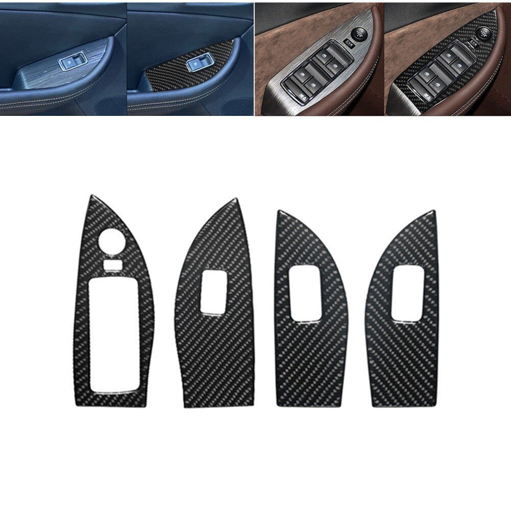 4Pcs Window Lift Panel Trim Interior Carbon Fiber for Chevy Impala 2014-2020