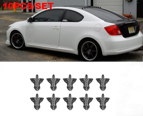 10Pcs Shark Fin Wing Vortex Generator Diffuser Rear Roof Wing Spoiler fit Cars