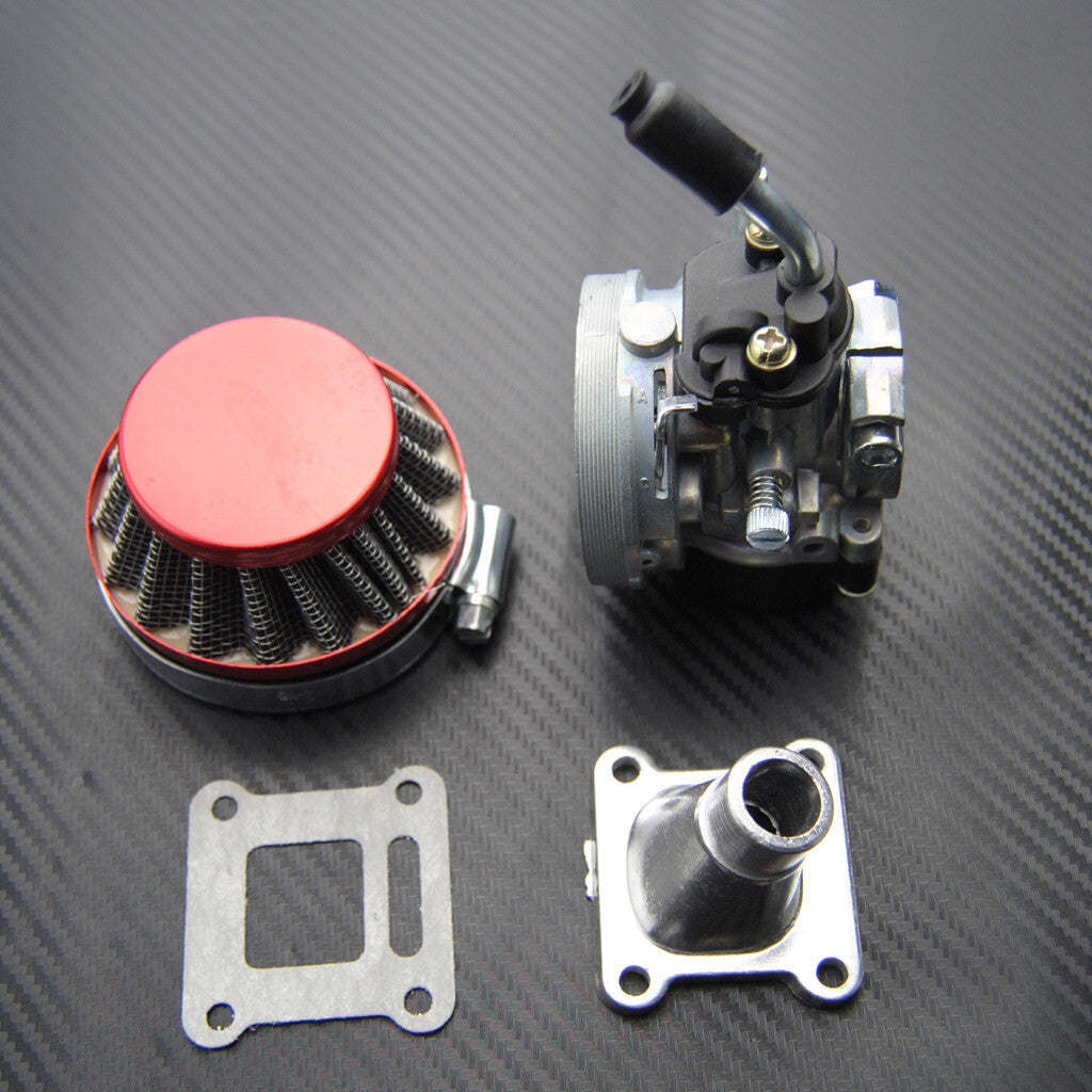 Carburetor with throttle cable suitable for 49cc - 80cc 2-stroke engines in electric bicycles.
