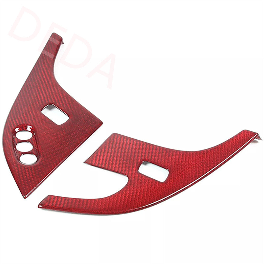 2¡ÁRed Carbon Fiber Child Door Lock Panel Cover for Chevrolet for Corvette C6 2005-13