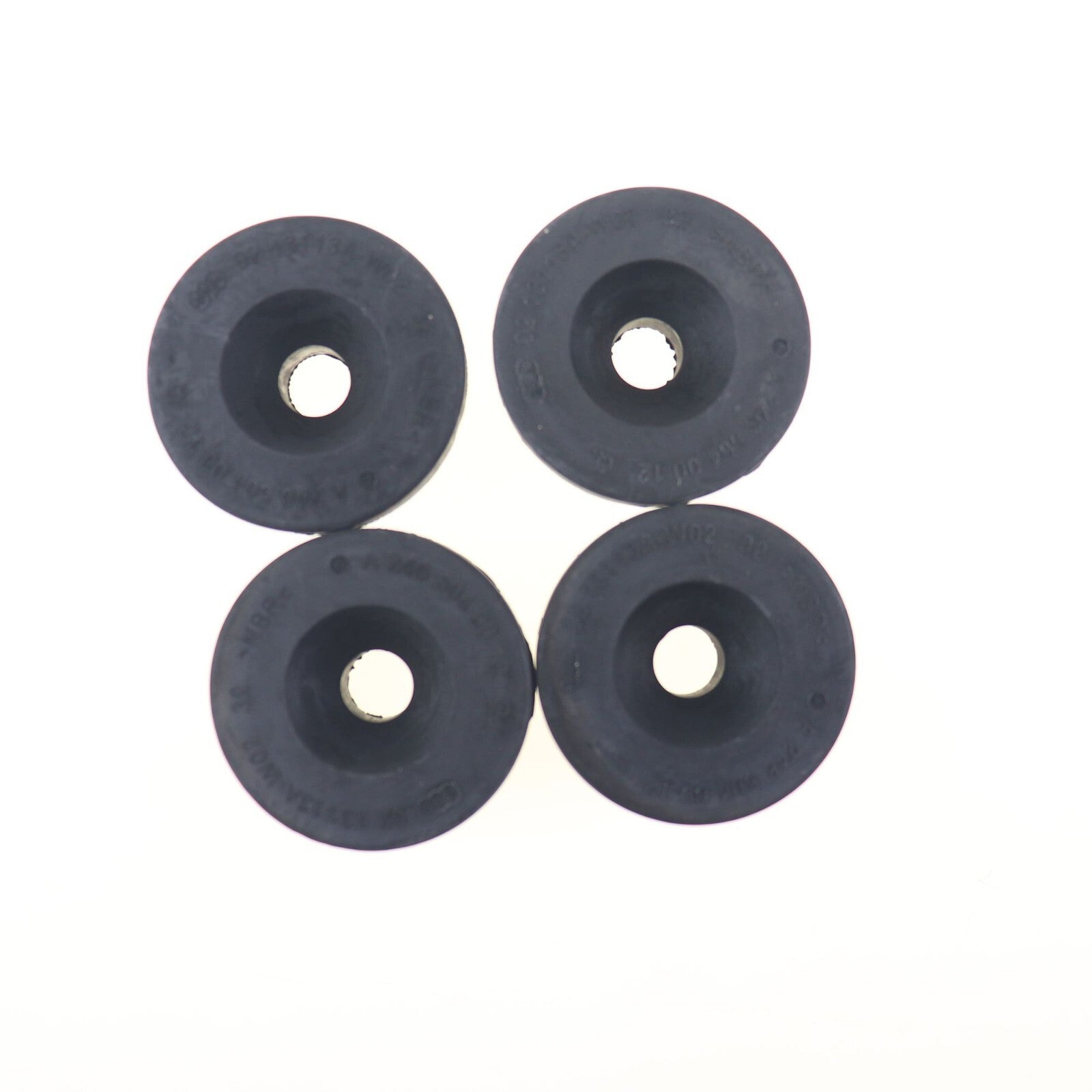 4-piece elastomeric bearing for Mercedes Cla250 2.0L L4 radiator under-insulator.