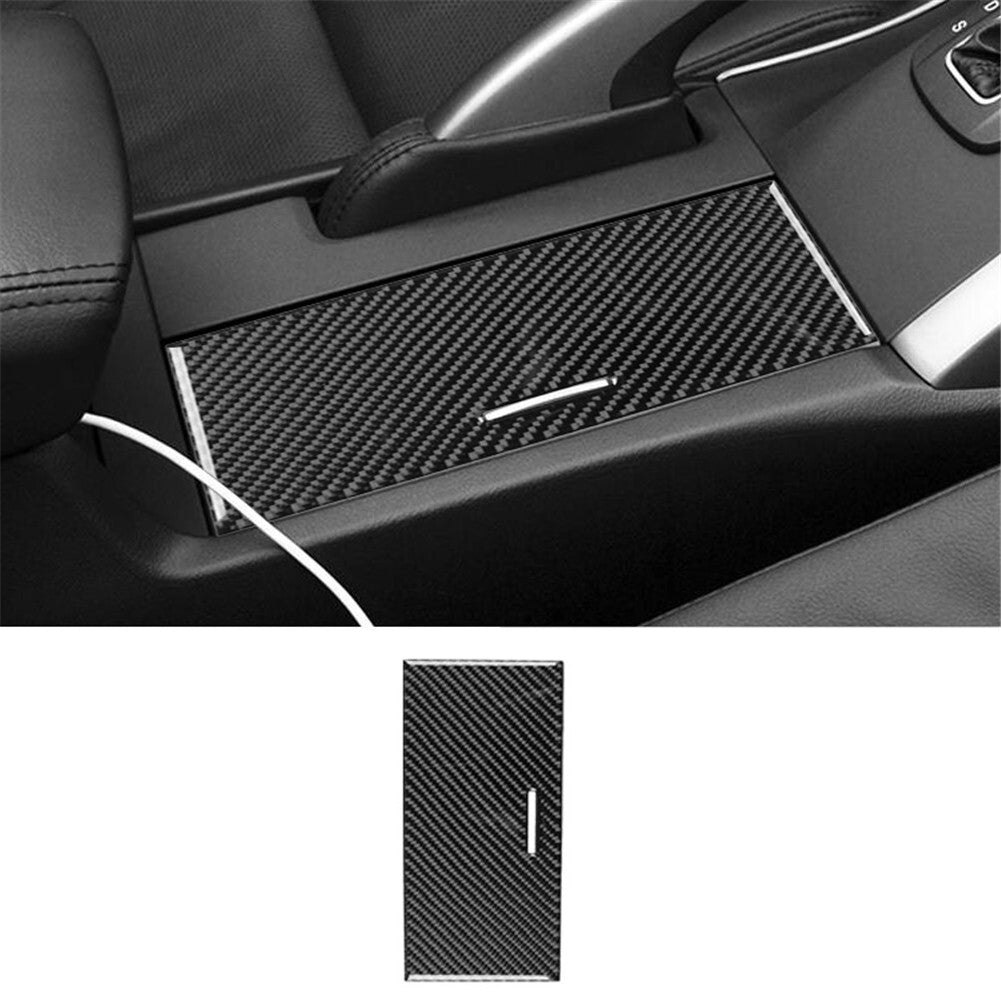 Carbon Fiber Interior Center Cupholder Panel Cover Trim for Acura TSX 2009-2014