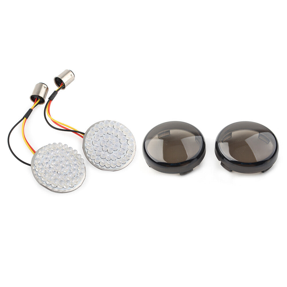 Fit for Harley Dyna Road Street Glide Smoke Front Turn Signal LED Light Panel