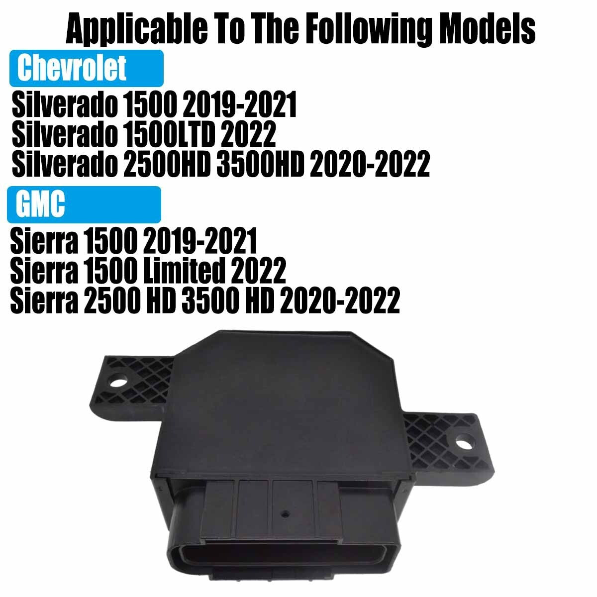 Fuel pump control module 13540026 is compatible with Silverado for Sierra .
