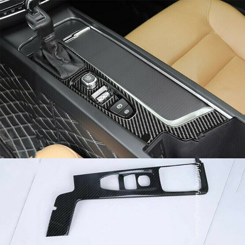 for Volvo XC60 2018-2021 Carbon Fiber ABS Central Console Gear Shift Panel Cover