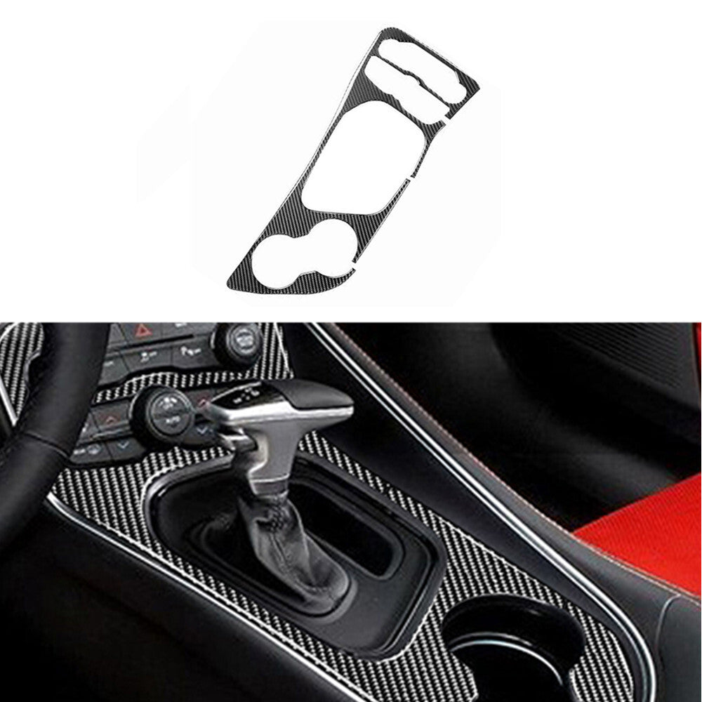 Central Control Gear Trim Cover Carbon Fiber for Dodge for Challenger 2015-2020