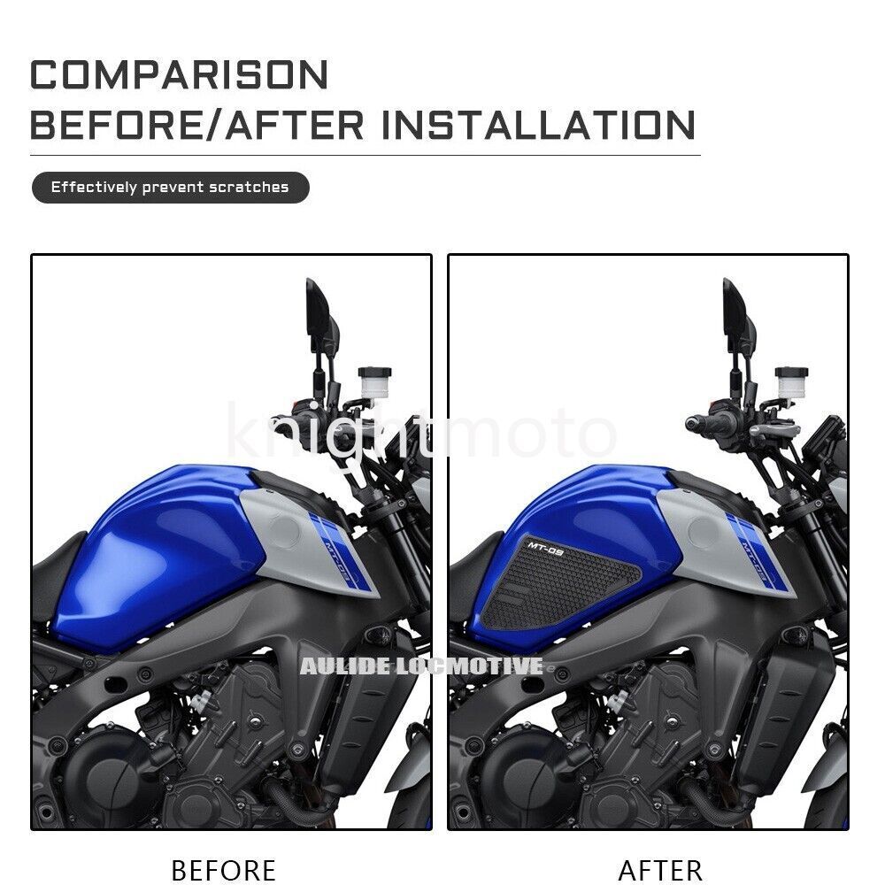 Rubber Gas Tank Pads Anti-skid Knee Grips for Yamaha MT-09 2021 2022