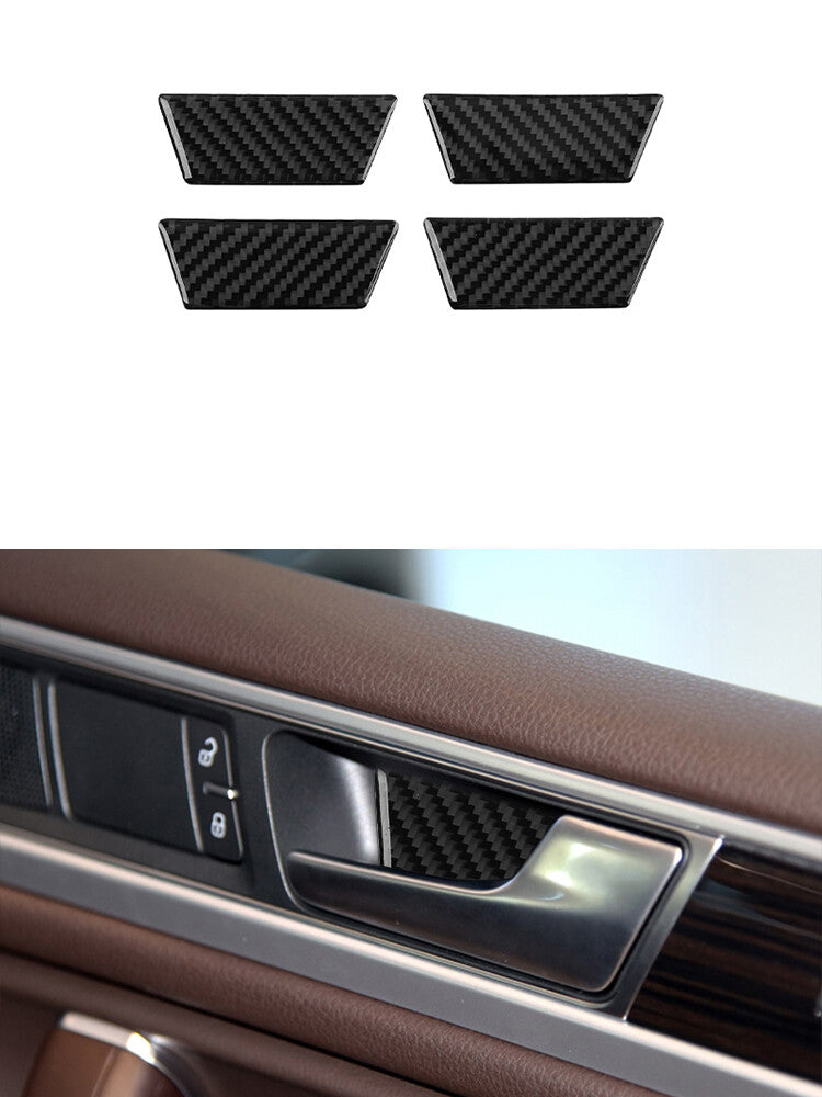 4Pcs Inner Door Handle Trim Cover Decor Carbon Fiber for VW Touareg 2011-2018