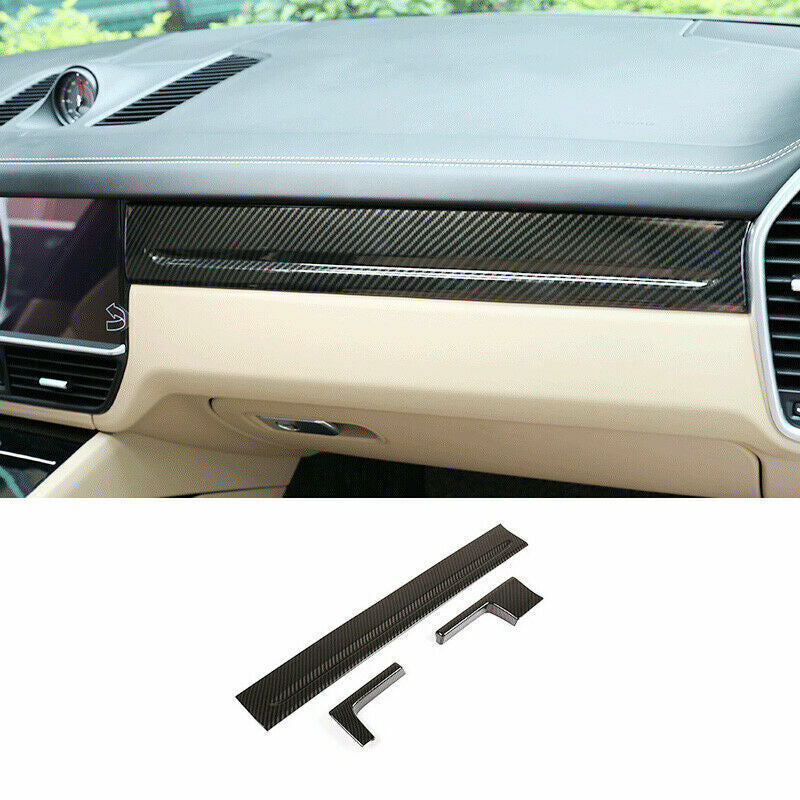 for Porsche for Cayenne 2019-2023 Carbon Fiber LHD Dashboard Panel Decoration Covers