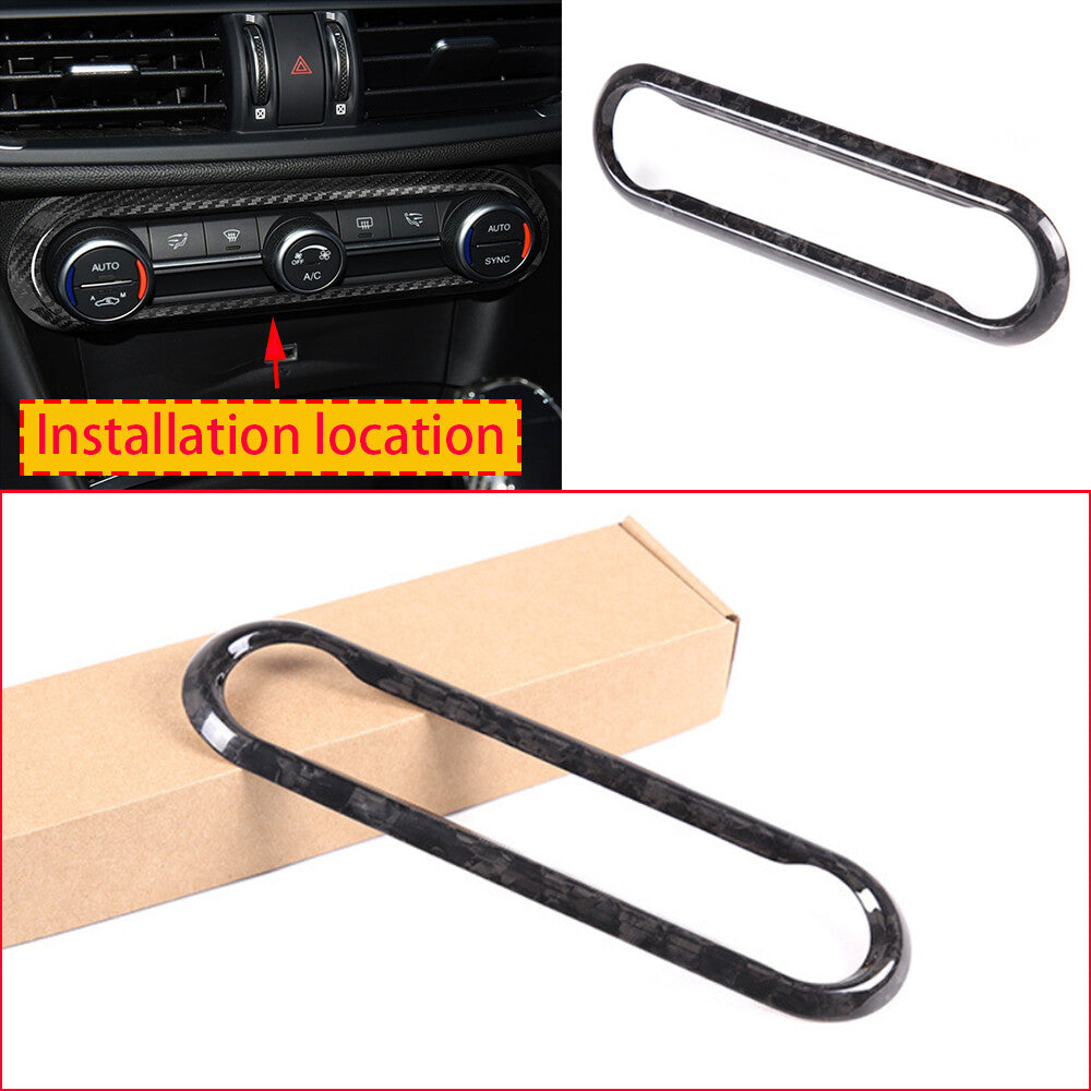 Air Condition Switch Trim for Alfa Romeo Giulia for Stelvio 2017+Forged Carbon Fiber