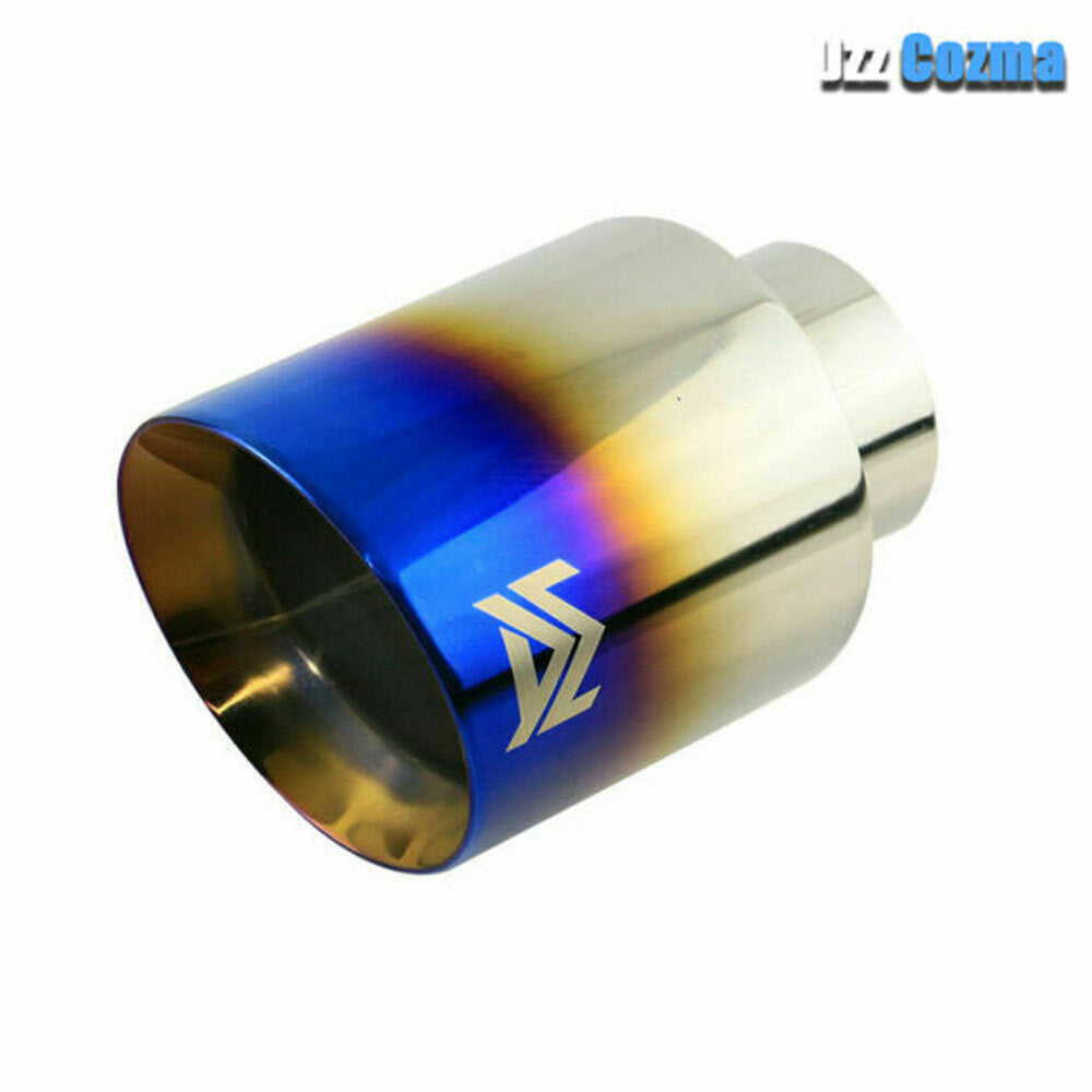 1pc Blue Universal 2.5'' inlet 5'' outlet Exhaust End Tips Muffler Tips 2.5inch