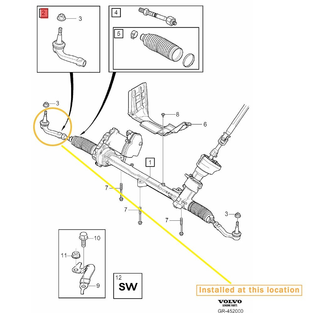 for Volvo XC60 external ball joint (R) : 31476318