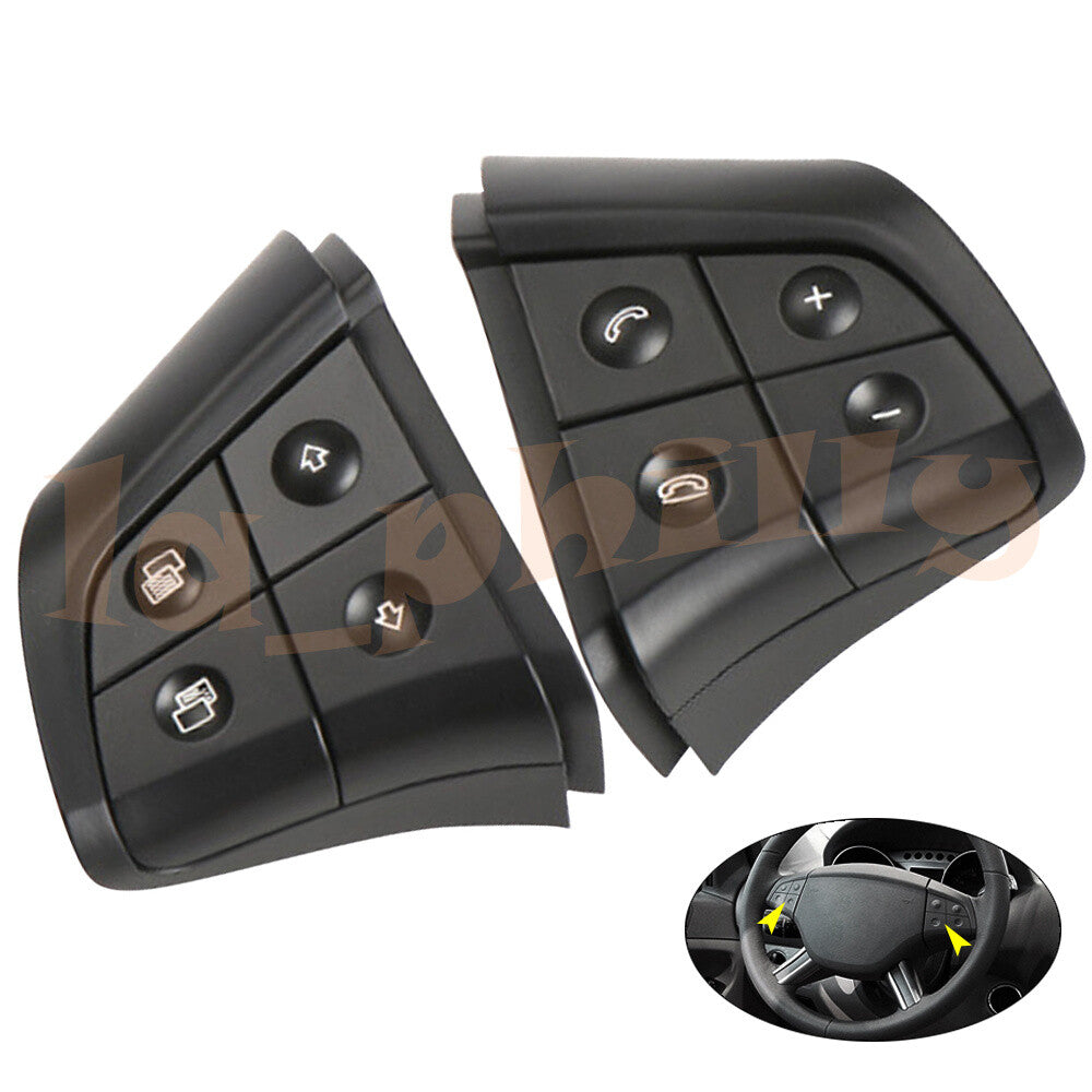 1 Pair Fit for Mercedes-Benz W164 W251 W245 Steering Wheel Switch 4 Button Black