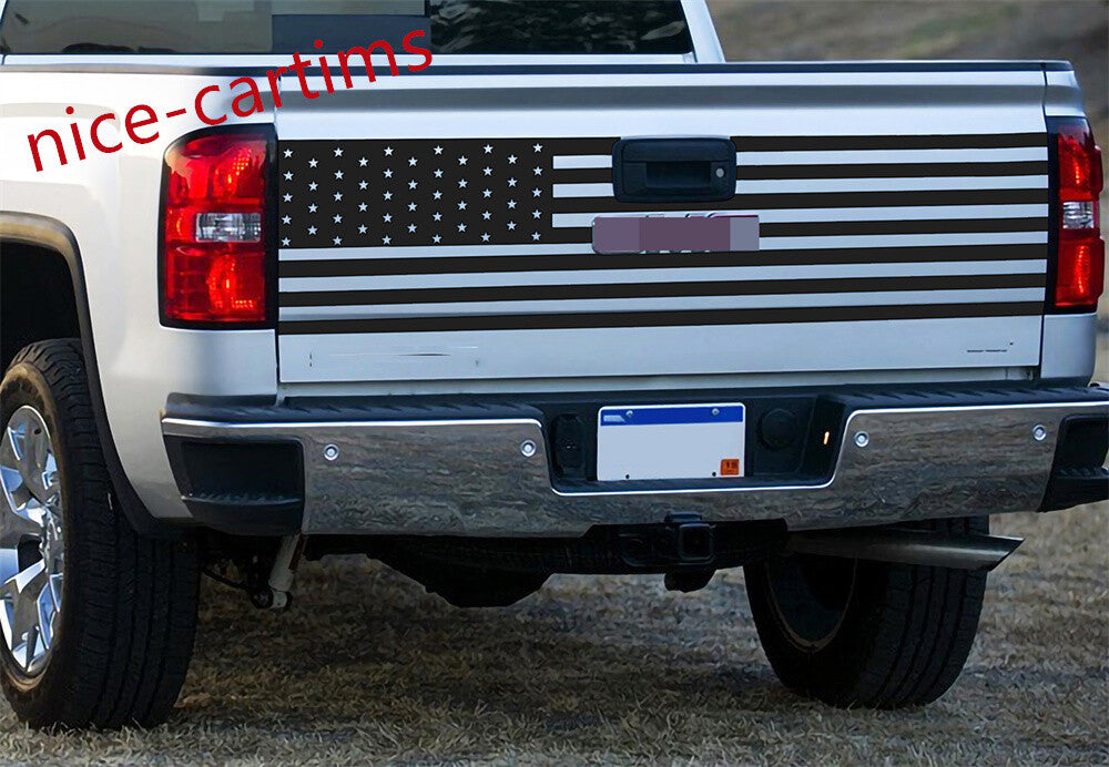 PVC Black Flag Car Rear Tailgate Sticker Decal Cover for GMC for SIERRA 1500 2007-13