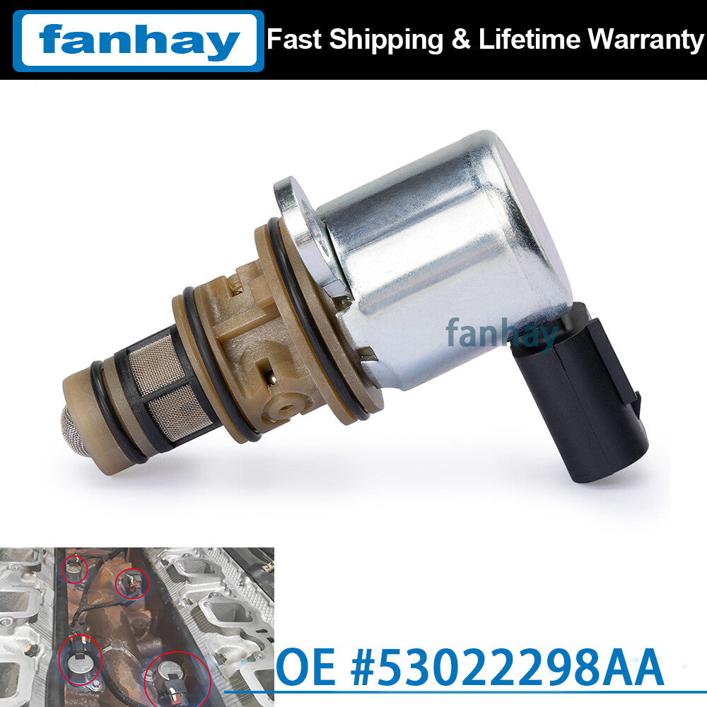 One-piece multi-displacement solenoid valve 53022298AA for Dodge for Ram 5.7L and 6.4L engines.