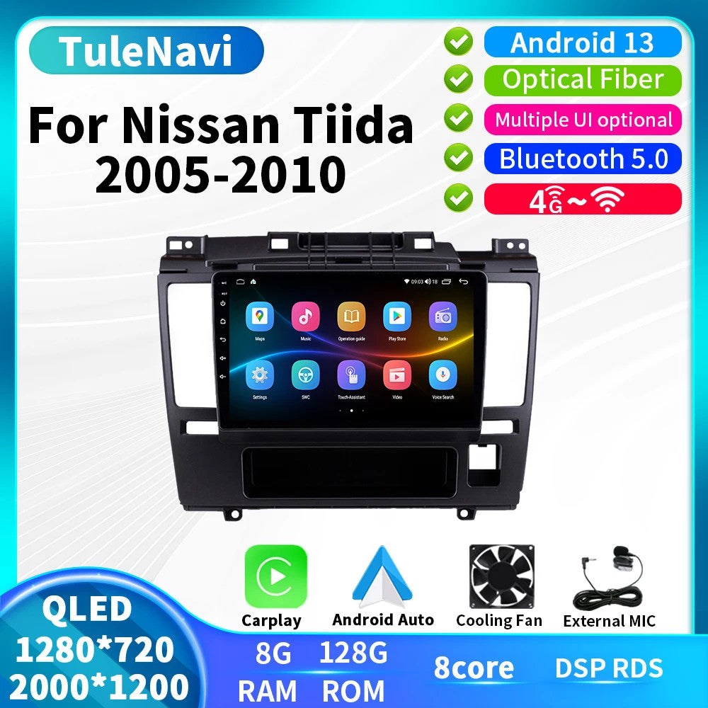Android CarPlay Car Radio for Nissan Tiida 2005-2010 GPS Multimedia Video Player