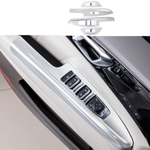 for Kia Carnival 2022-2023 Matte Silver Window Lift Switch Lock Panel Cover Trim