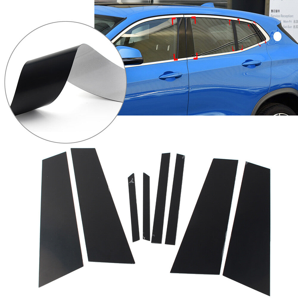 for BMW X2 F39 2018-21 8x Bright Black Car Door Window Pillar Post Cover Trim