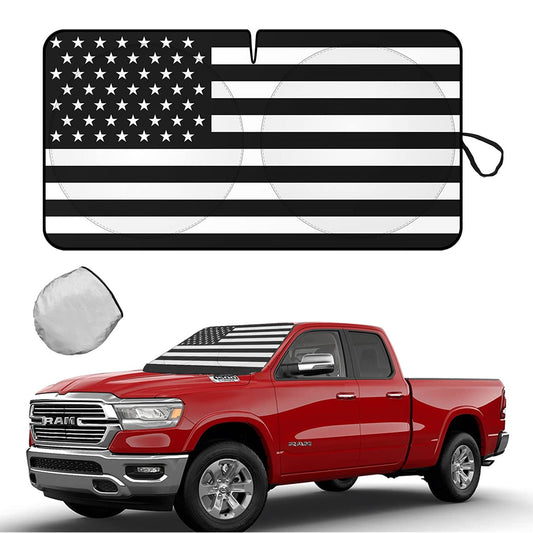 for Dodge Truck Windshield Sun Shade American US Flag UV Block Front Cover Visor