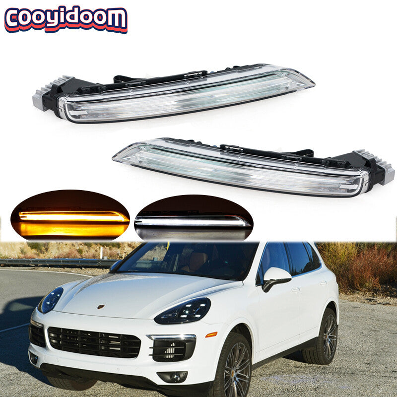 1 Pair Day Light Driving Fog Lamp for Porsche for Cayenne 2015-2017 Left+Right