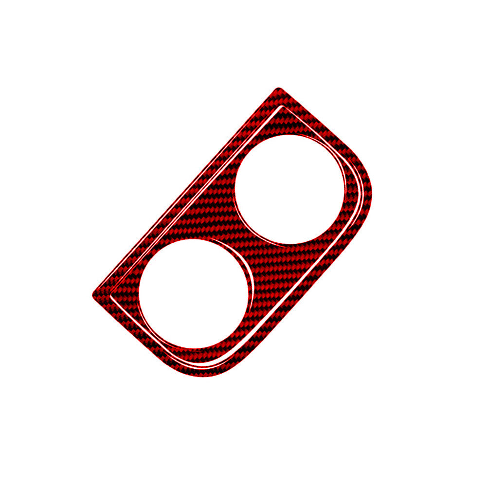 Red Carbon Fiber Rear Cup Holder Cover Trim for Subaru Outback Legacy 2015-2017