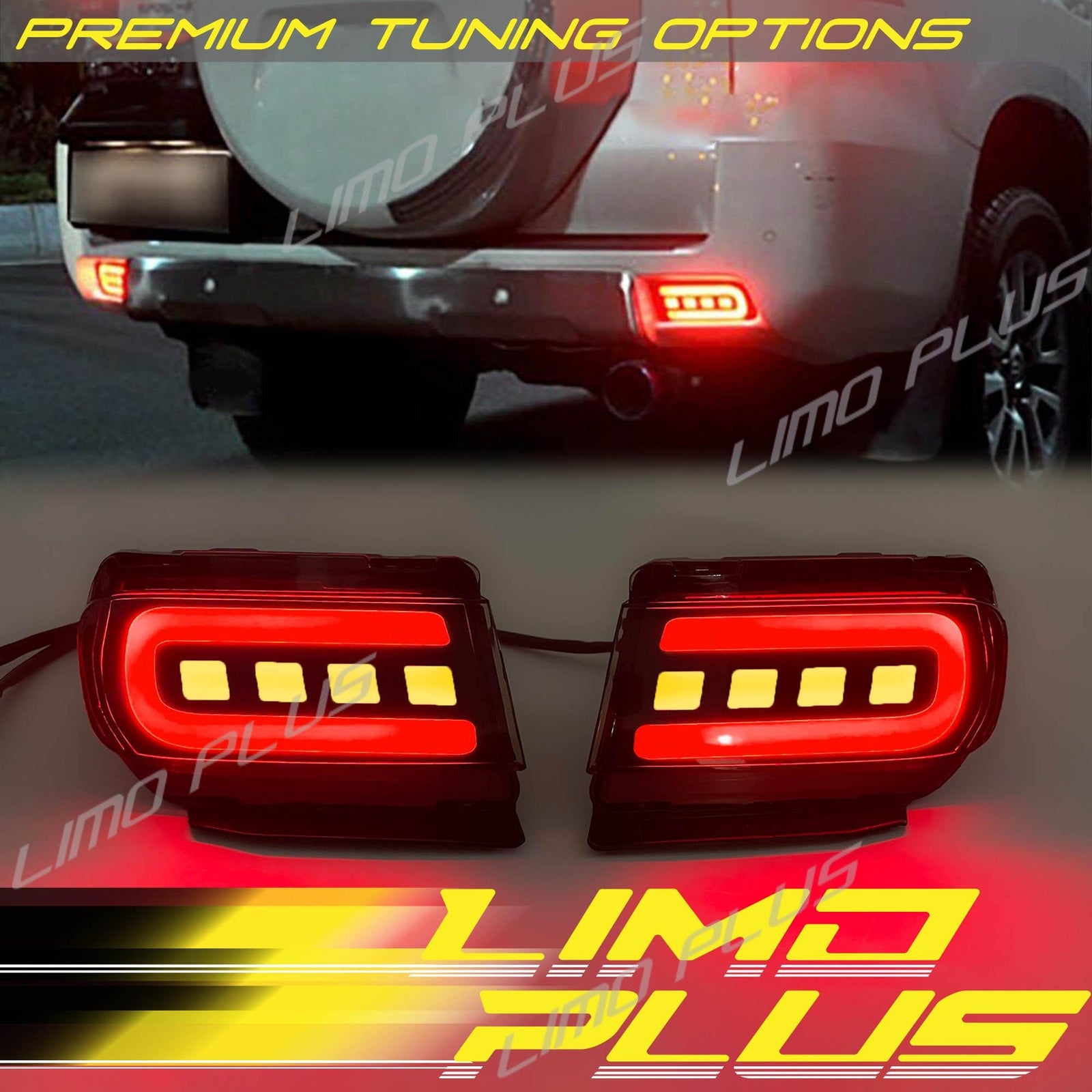 Smoked rear bumper brake light (DRL) for Toyota for Land Cruiser Prado 10-21