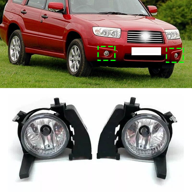 2PCS Front Bumper Glass Lens Fog Lamp Bulb for Subaru Forester SG 2006-2008