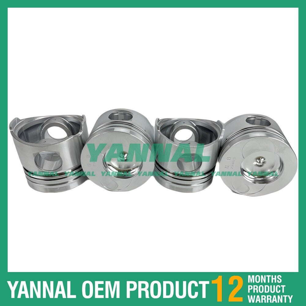 4 Piston standard size 102 mm for YUNNEI YN38GBZ excavator diesel engine