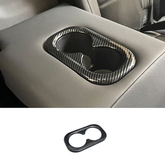 for Honda CR-V CRV 2023-2024 Carbon Fiber Rear Water Cup Holder frame Cover Trim
