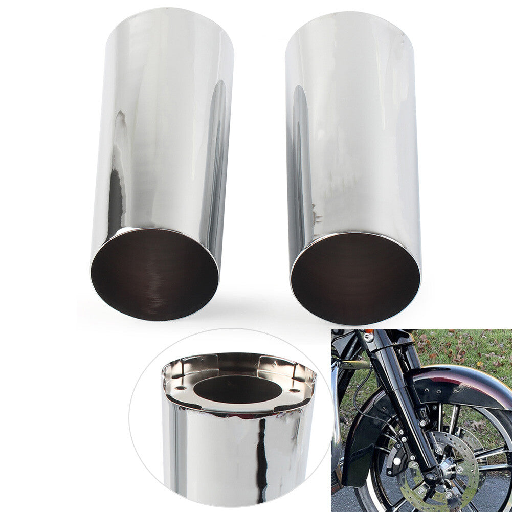 Fit for Harley Electra Tri Glide FLHX +2 Smooth Fork Tube Slider Covers Cowbells UK