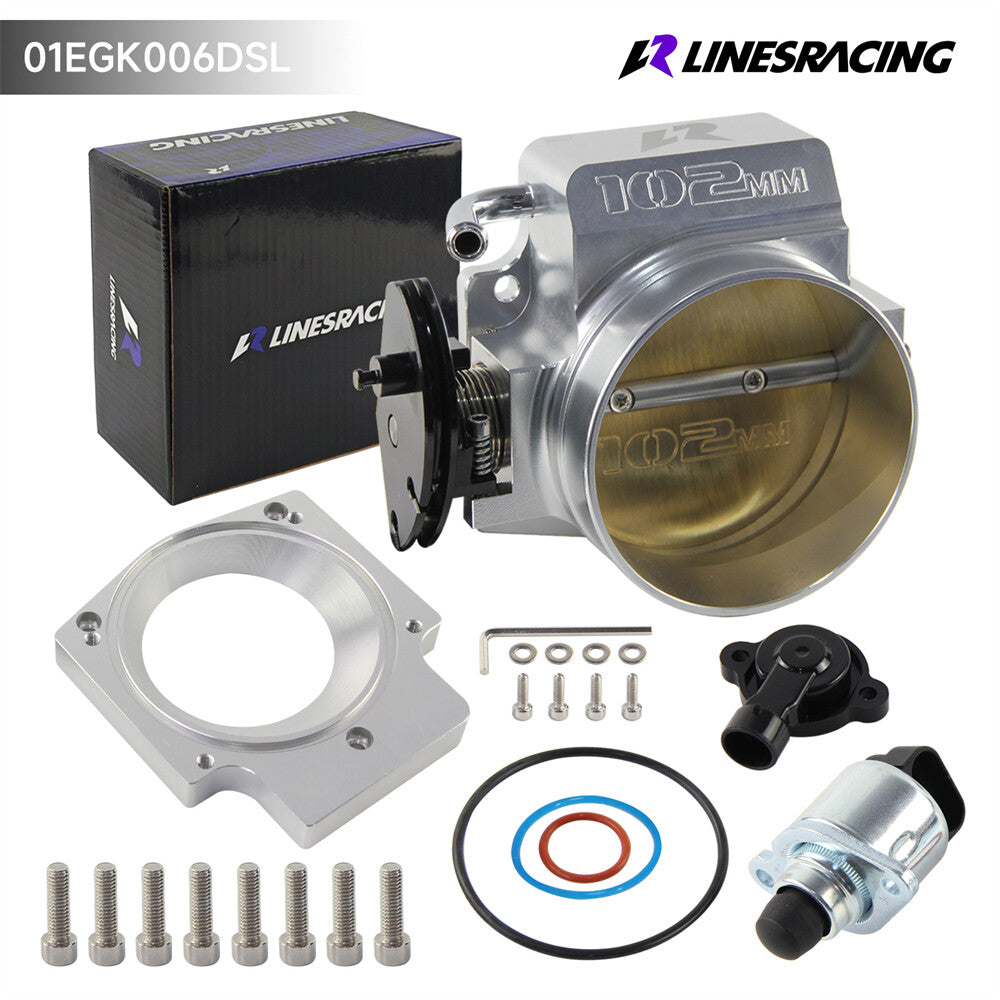 102MM Throttle Body+TPS IAC+Adapter for Chevy GM LS1 LS2 LS3 LS6 LS7 SX Silver