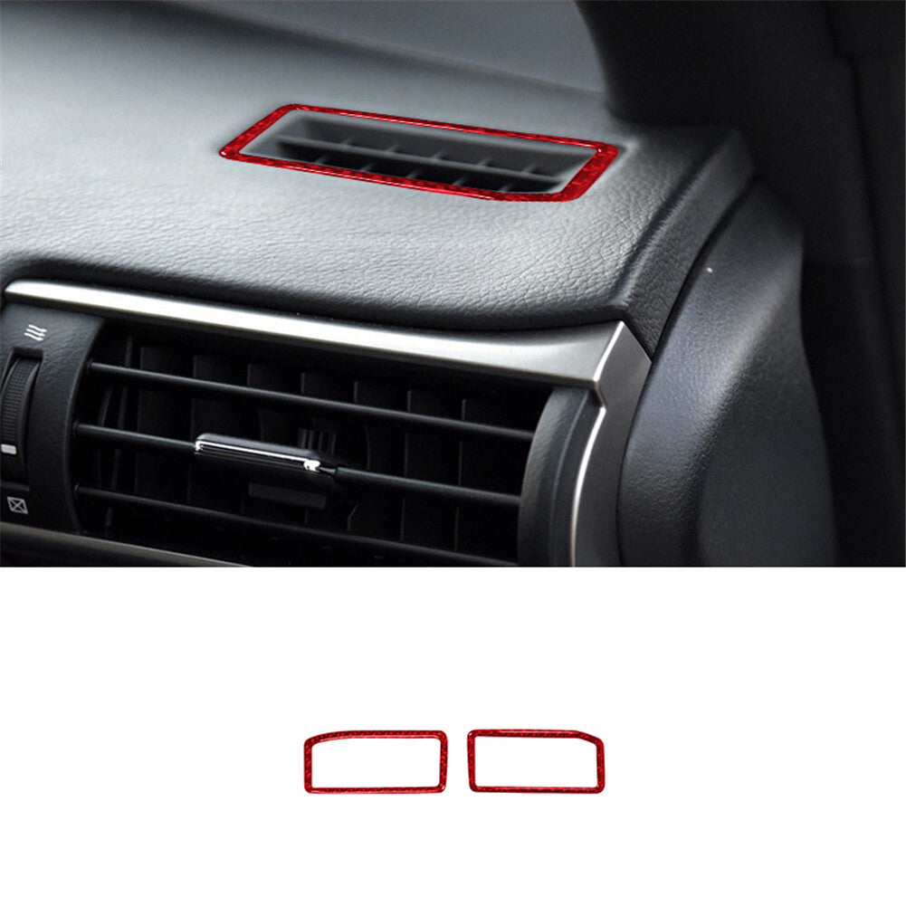 2X Red Carbon Fiber Defogger Vent Cover Trim for Lexus RC300 350 200T 2015-2020