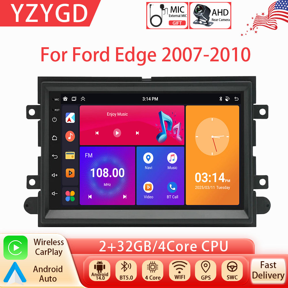 Android Auto Carplay for Ford Edge 2007-2010 Car Stereo Radio GPS Navi Screen BT