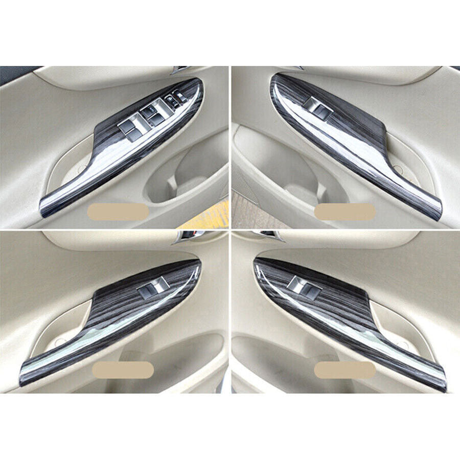 4P ABS Black Wood Window Lift Panel Switch Cover Trim for Toyota for Corolla 09-13