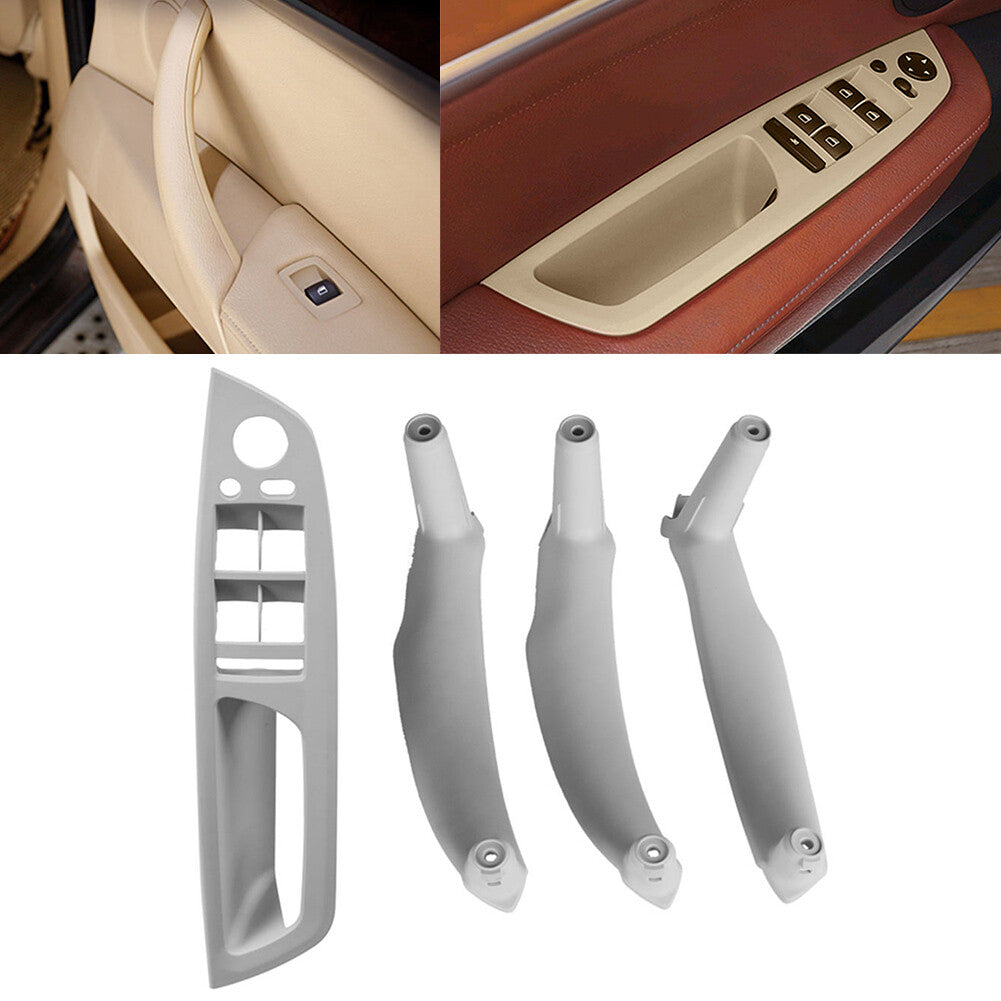 4x Inner Interior Door Pull Handle Trim Cover Gray for BMW X5 E70 X6 E71 E72 LHD