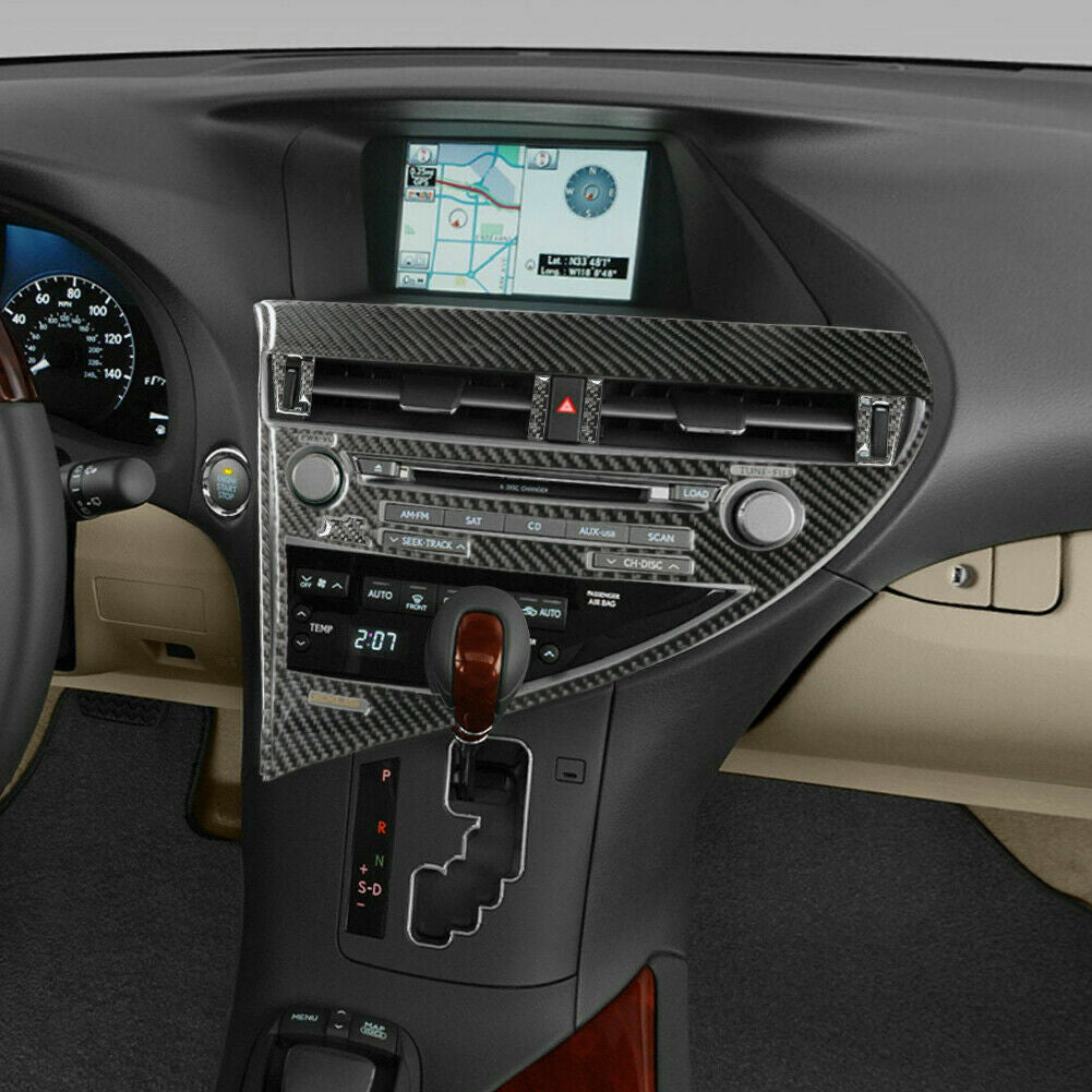 Carbon Fiber Interior CD Panel Frame Cover Trim For 2010-2012 for Lexus RX350 RX450h