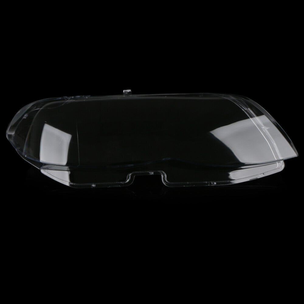 Transparent protective cover for right front headlight lens, suitable for BMW X5 E53 530i 544i (models 04-06).