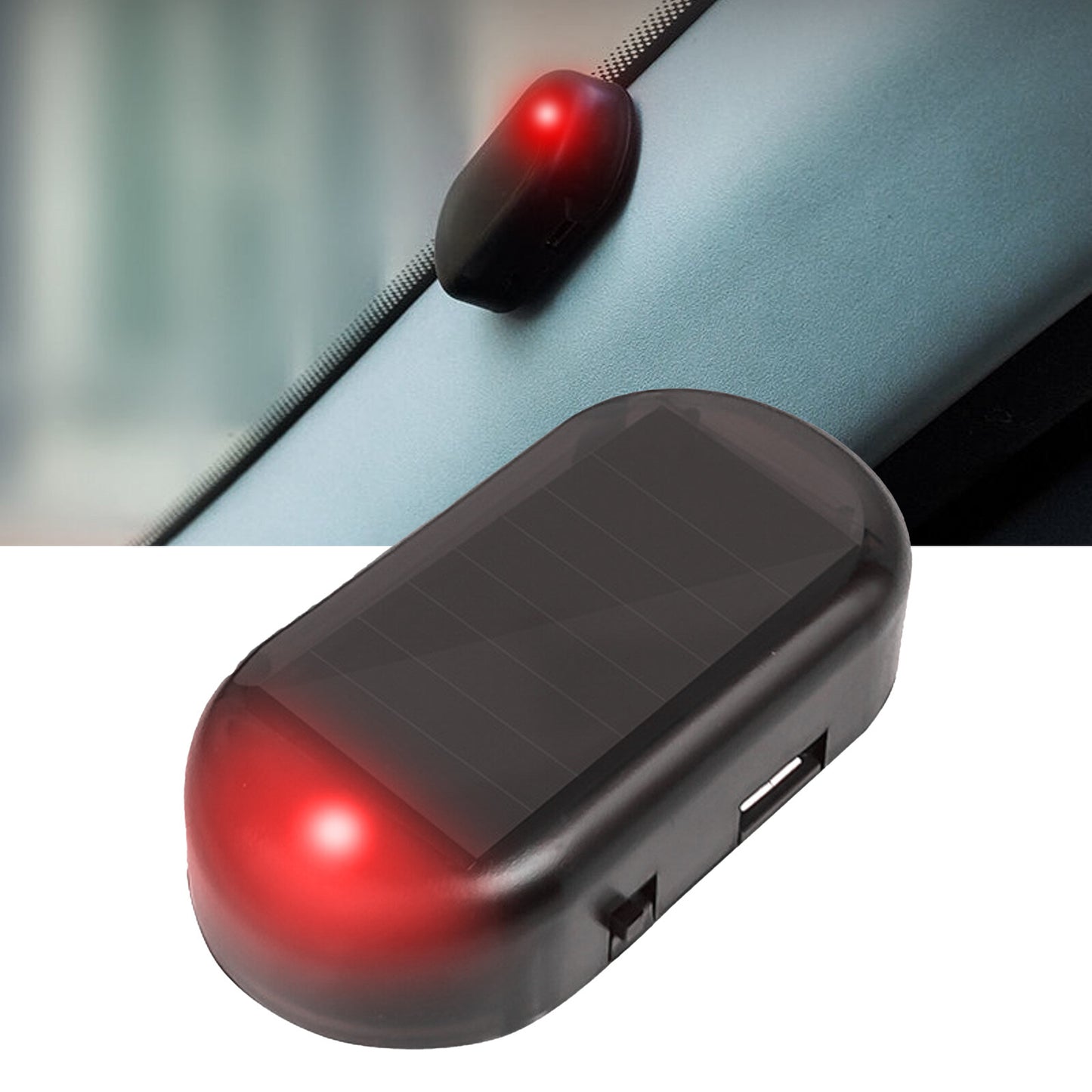 Fake Car Alarm Light LED Flashing Anti-theft Solar Power Signal Security System