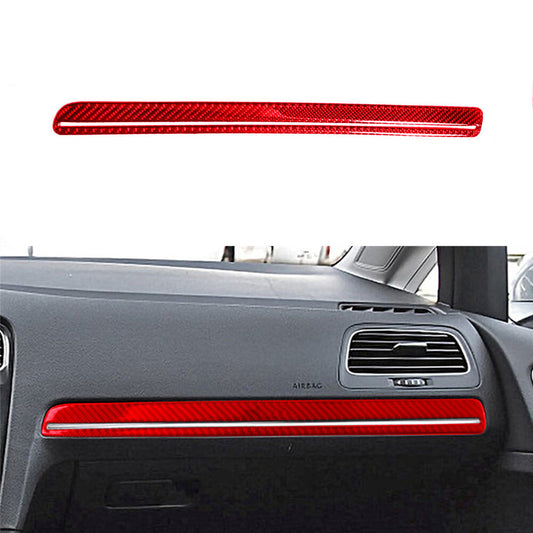Red Carbon Fiber for Co -pilot Decorative Strip Cover Trim for VW for Golf MK7 2014-2019