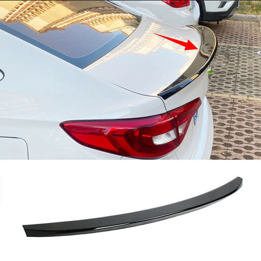 for Hyundai Sonata 2015-17 Gloss Black Rear Trunk Spoiler Lip Tail Wing Bar Car