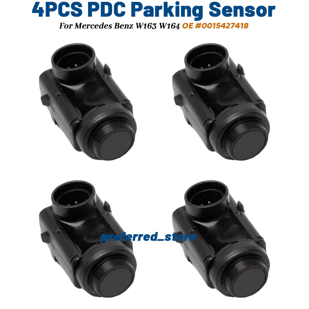 4-pack of new PDC parking sensors (PTS) for Mercedes-Benz W164, W163, ML350, E320, E350 0015427418