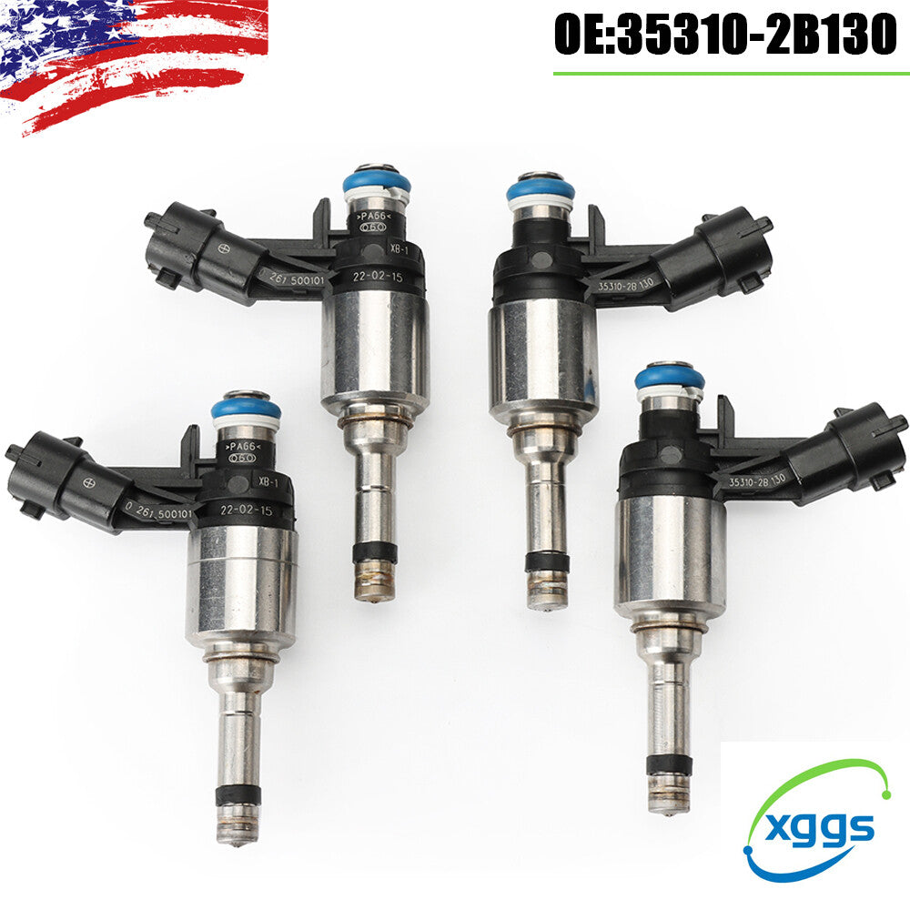 New 4Pcs Fuel Injector Fit for Kia Soul Rio 1.6L 2012-2017 FJ1146 353102B130 US