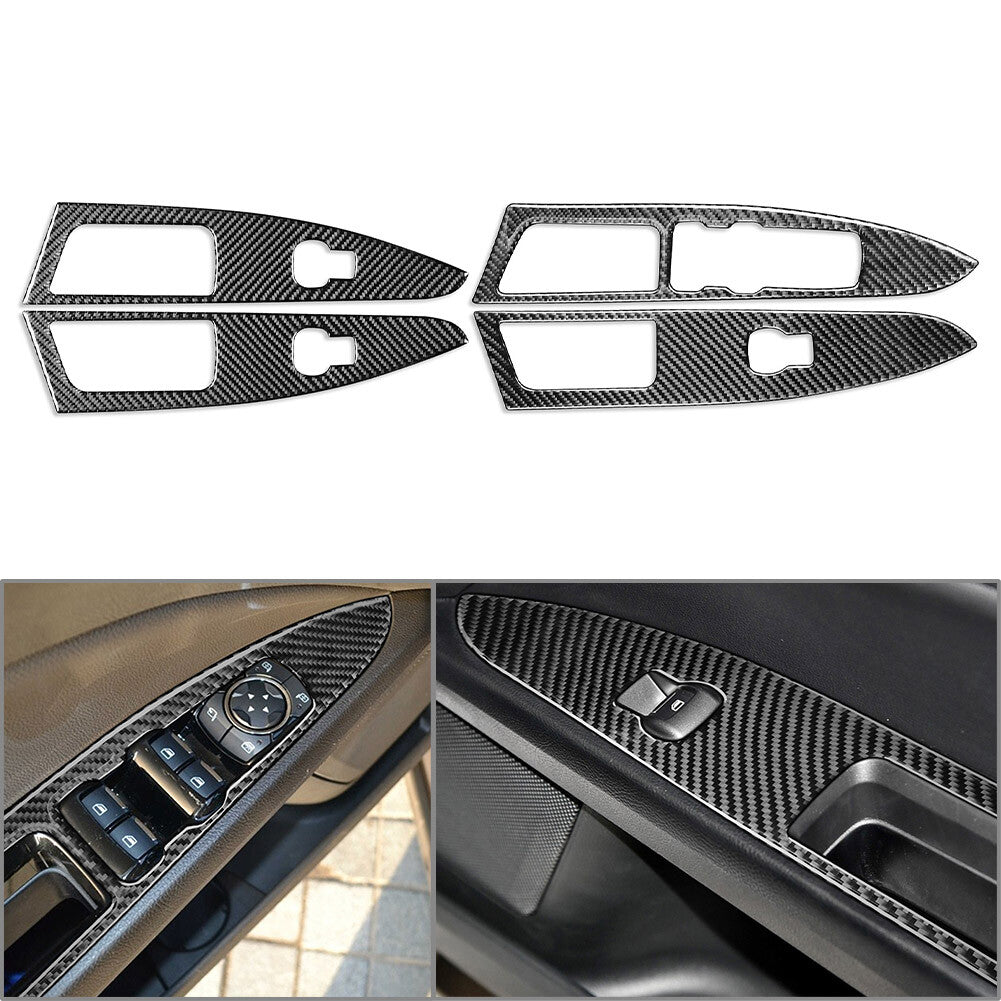 4 Pcs LHD Window Lift Panel Switch Cover Trim fit for Ford Mondeo 2018-2019 19