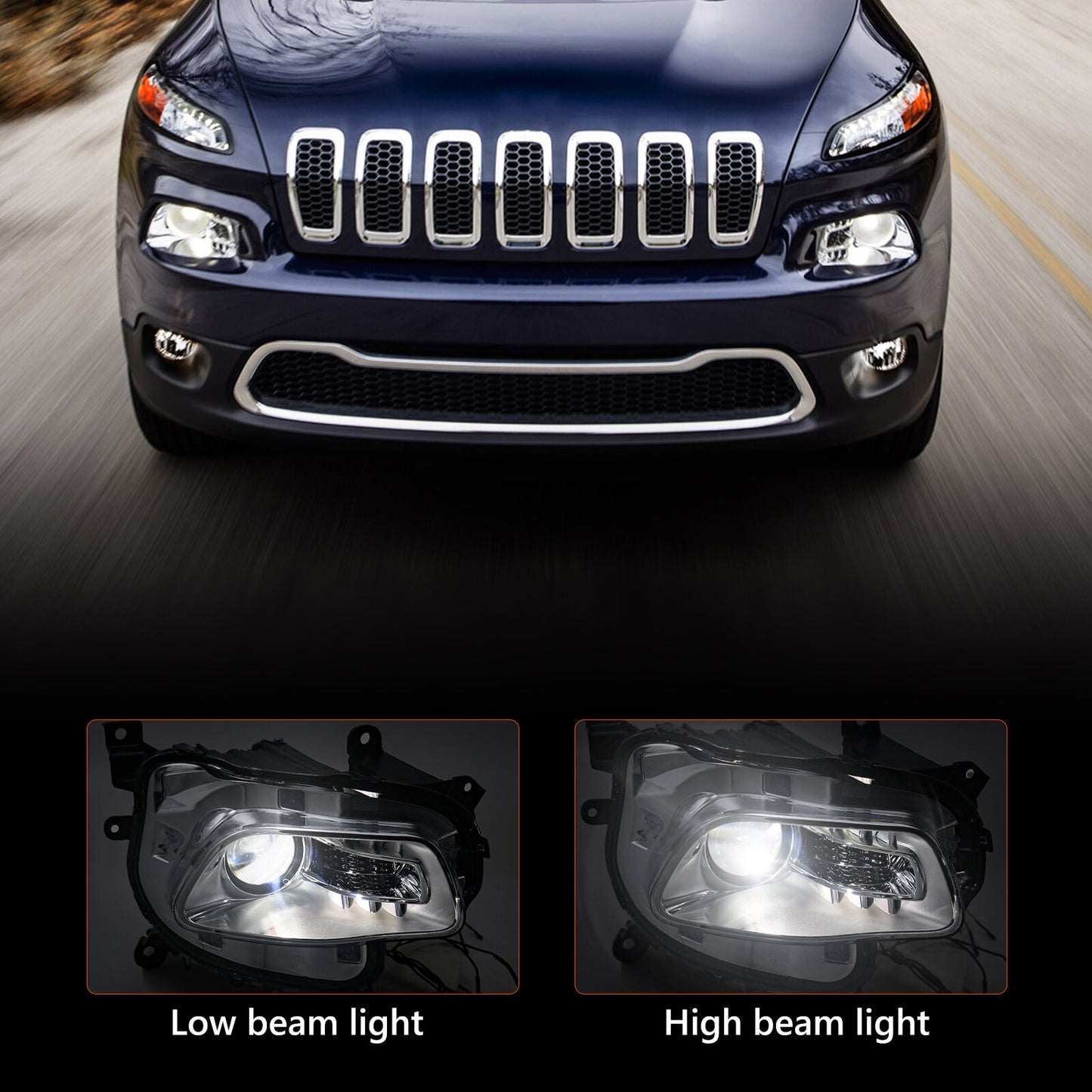 For 2014-2018 for Jeep Cherokee HID/Xenon Projector Headlight Lamp Passenger Right