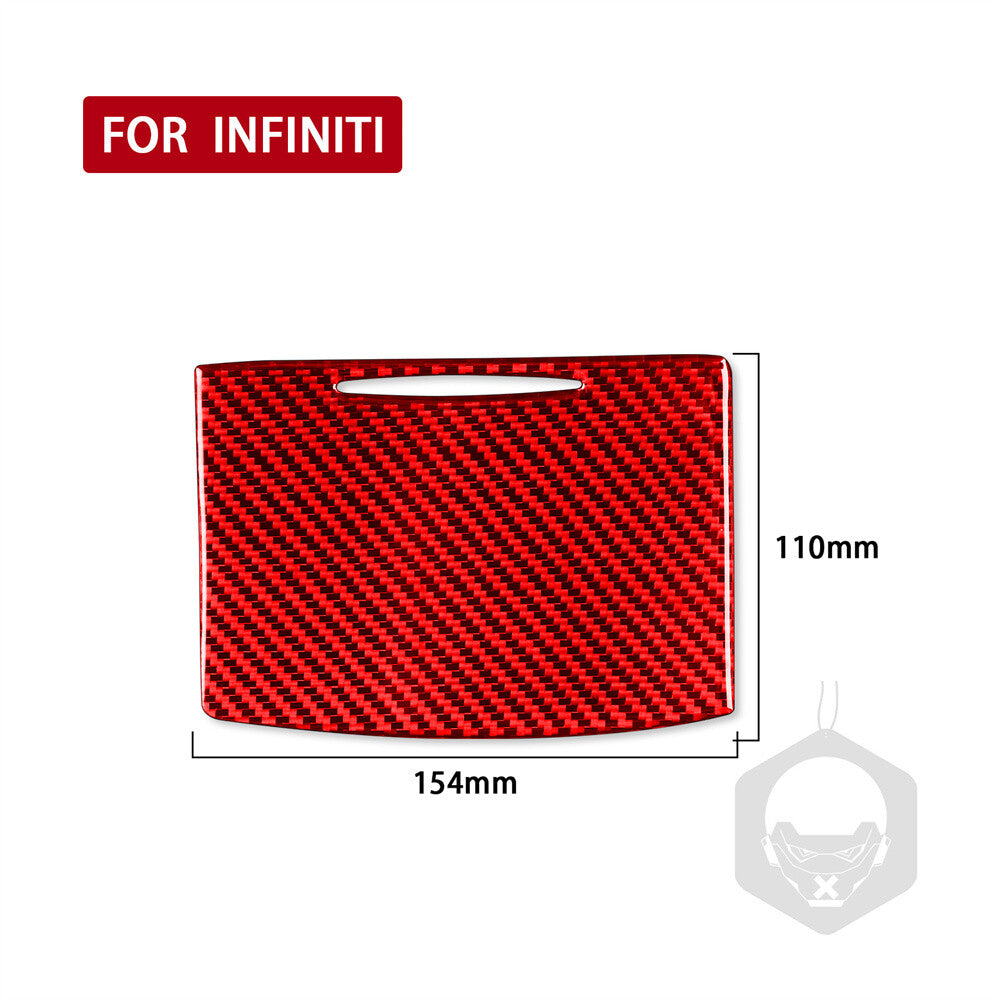 Red Carbon Fiber Interior Water Cup Holder Panel Trim for Infiniti G37 2007-2009