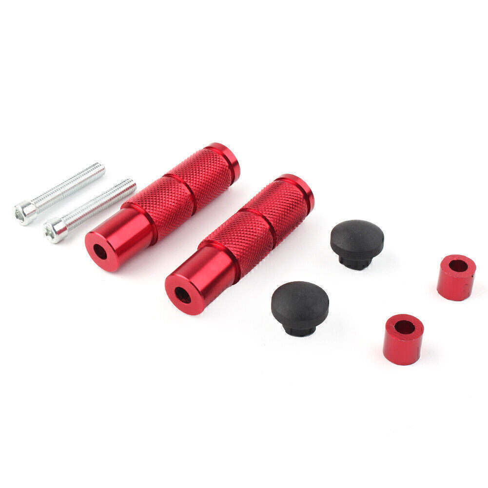 Universal Bike Foot Pegs Footpegs Rear Set Pedals Racing Red