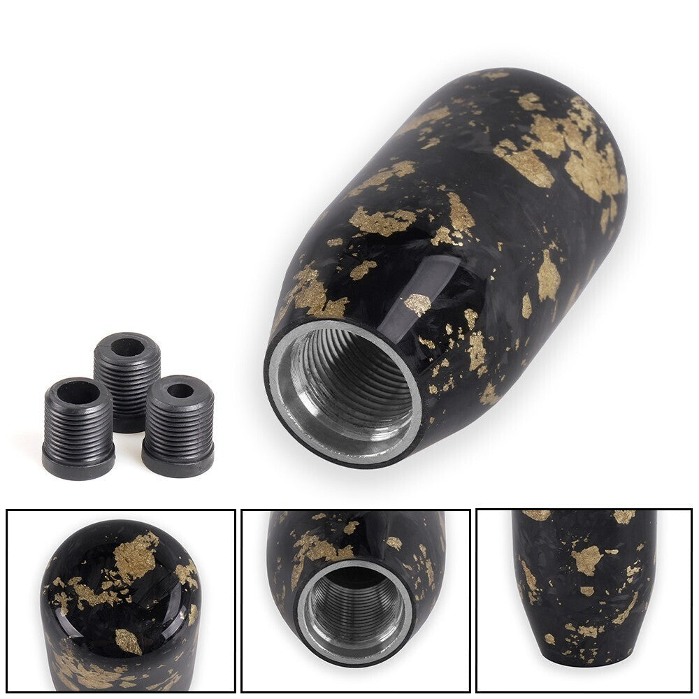 Universal Forged Carbon Fiber Manual Car Gear Shift Knob Lever Shifter Gold