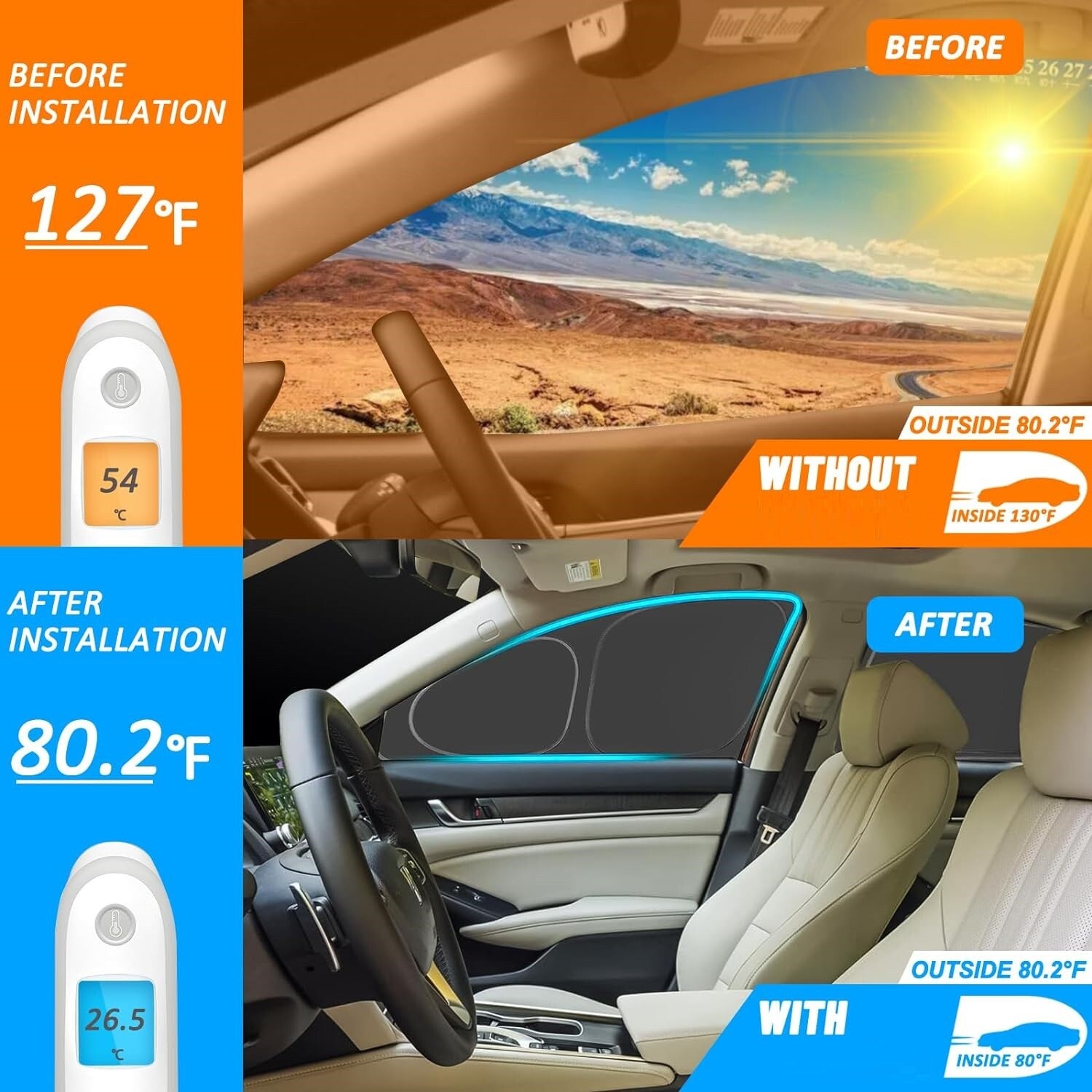 6x For 2020-2024 for Tesla for Model Y Accessories Side Window Sun Shade Privacy Cover