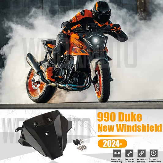 For 990 Duke 2024 Motorcycle Sport Windshield WindScreen Wind Deflector Visor