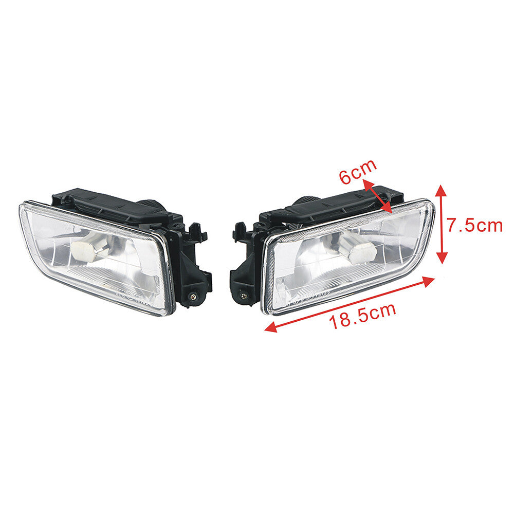 Front bumper fog light with bulbs for BMW E36 1992 - 98, transparent lens housing